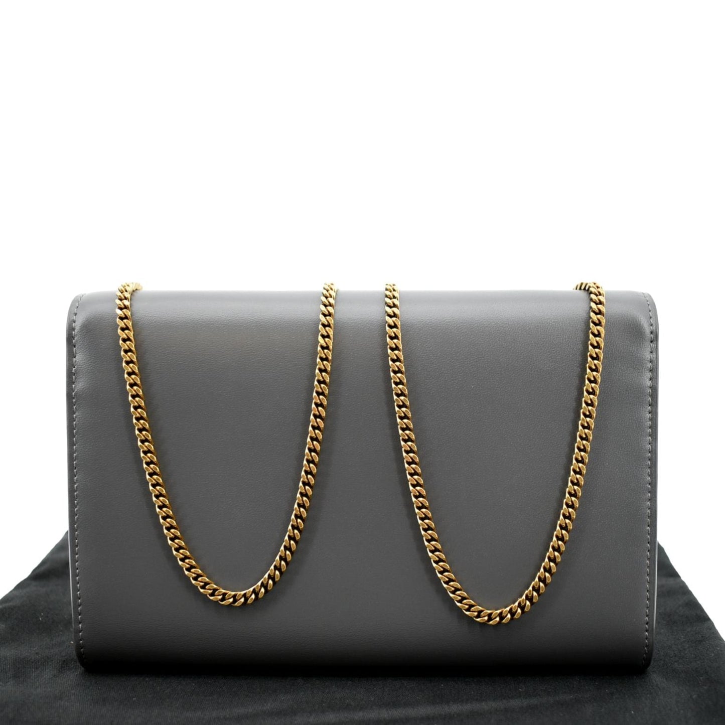 Saint Laurent Flap Leather Shoulder Bag Light Gray-
