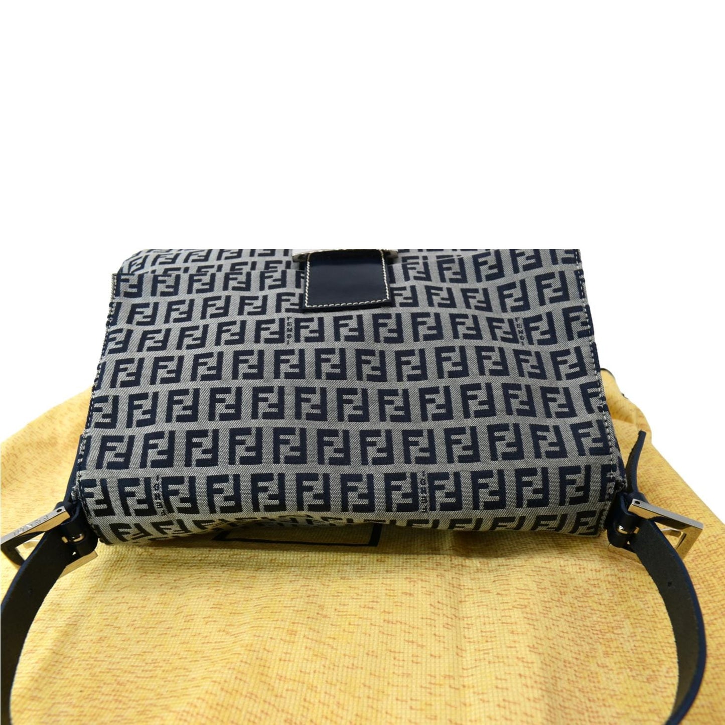 FENDI Mamma Baguette Zucca Hobo Shoulder Bag Grey