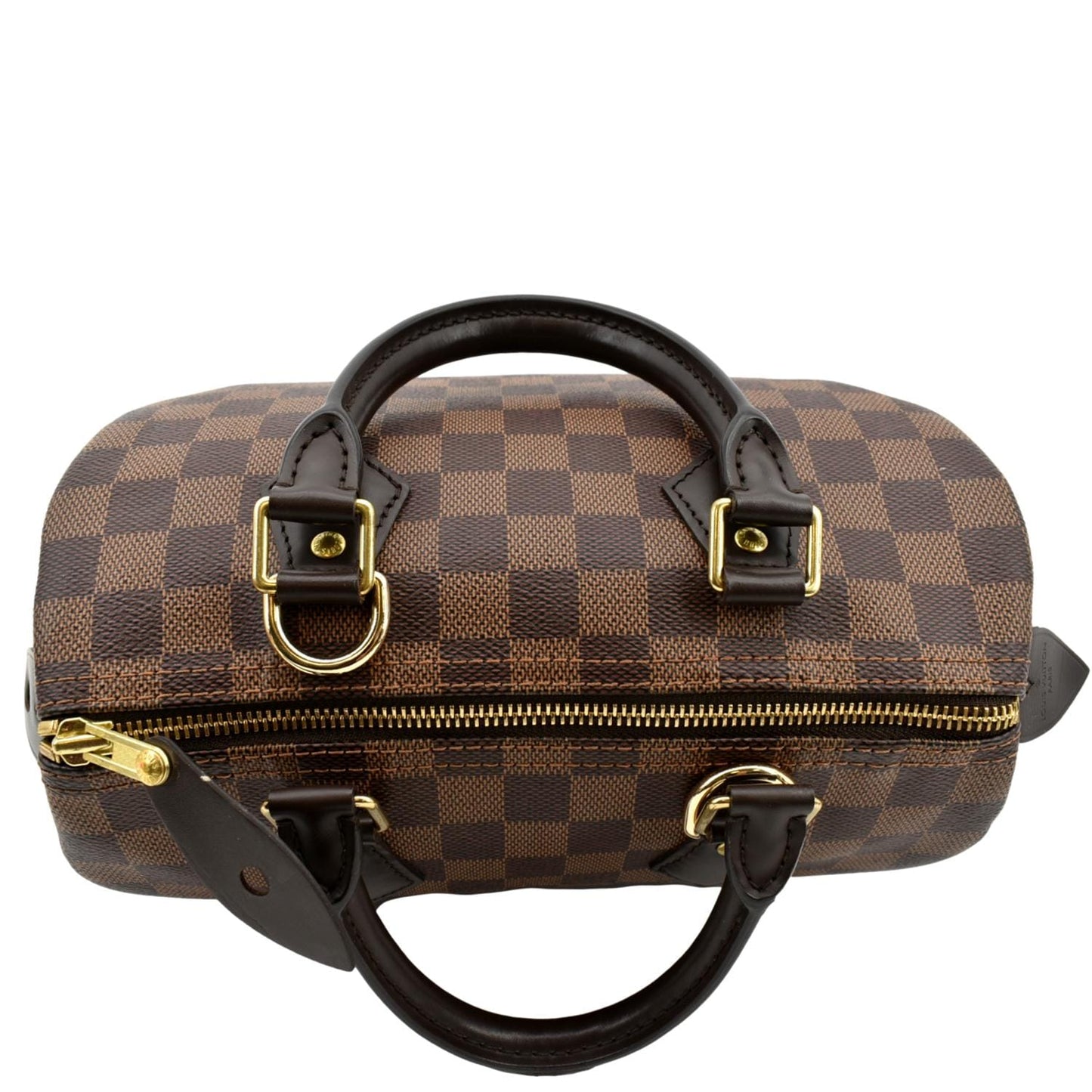 LOUIS VUITTON 25 Damier Ebene Satchel Bag Brown