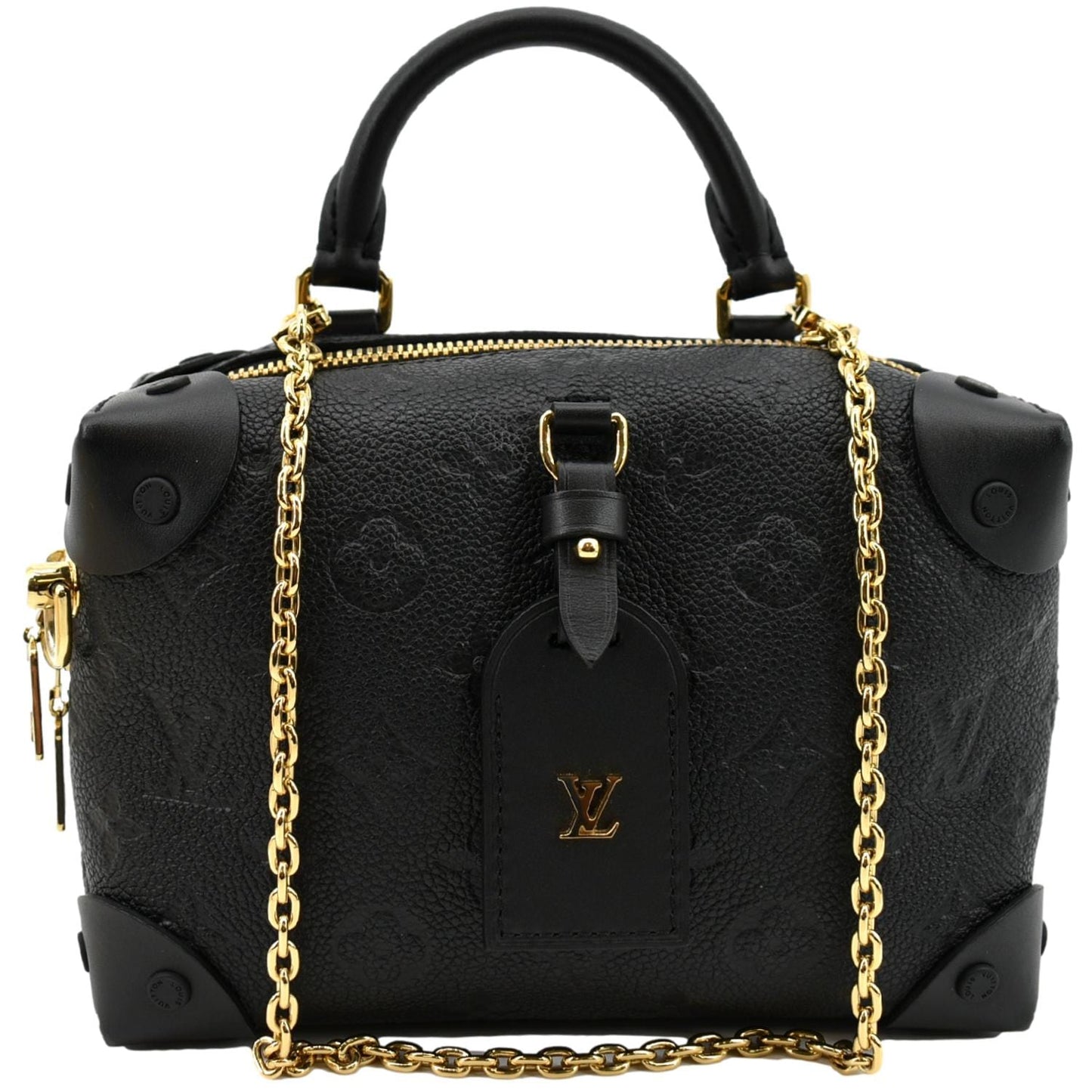 LOUIS VUITTON Petite Malle Souple Monogram Empreinte Shoulder Bag Black