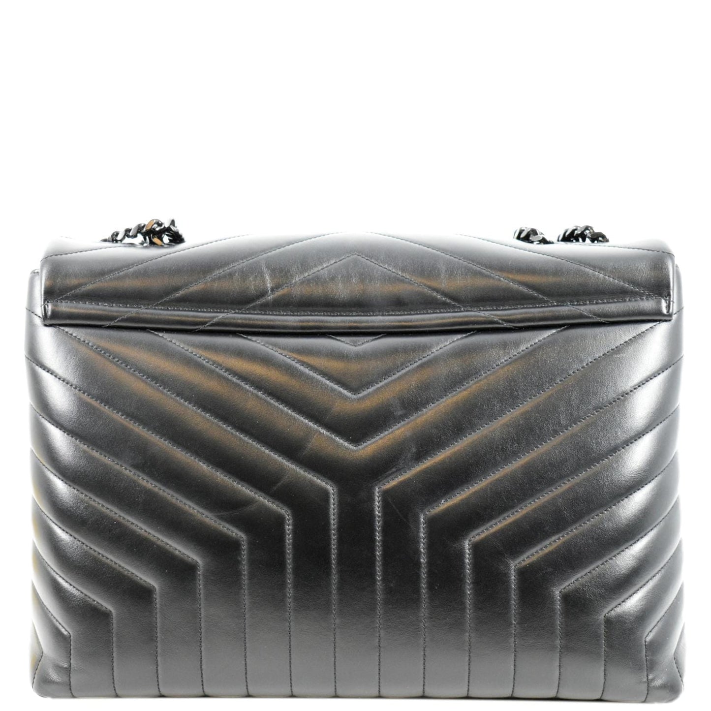 SAINT LAURENT Large Loulou Matelasse Leather Chain Shoulder Bag Black