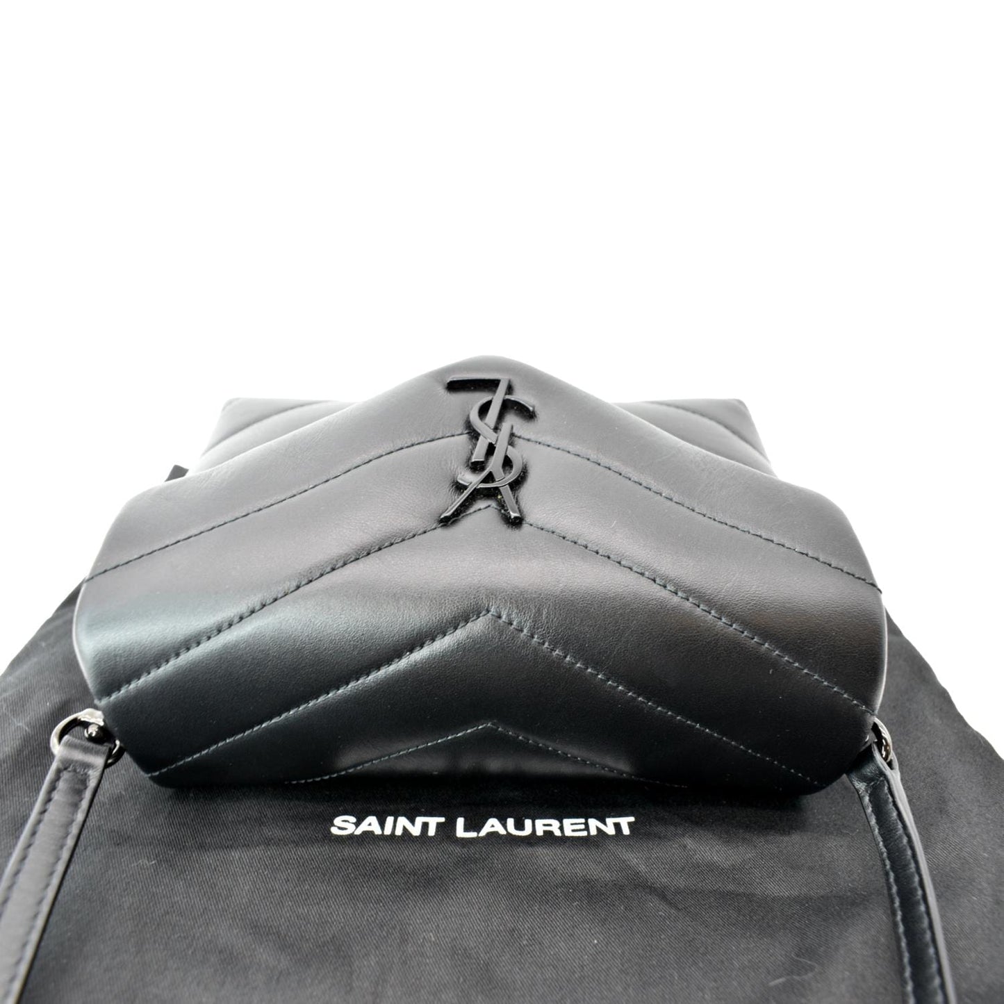 SAINT LAURENT Loulou Toy Matelasse Leather Crossbody Bag Black