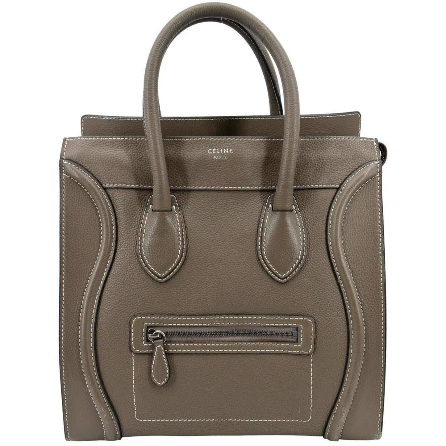 CELINE Souris Mini Luggage Calfskin Leather Tote Bag Dune