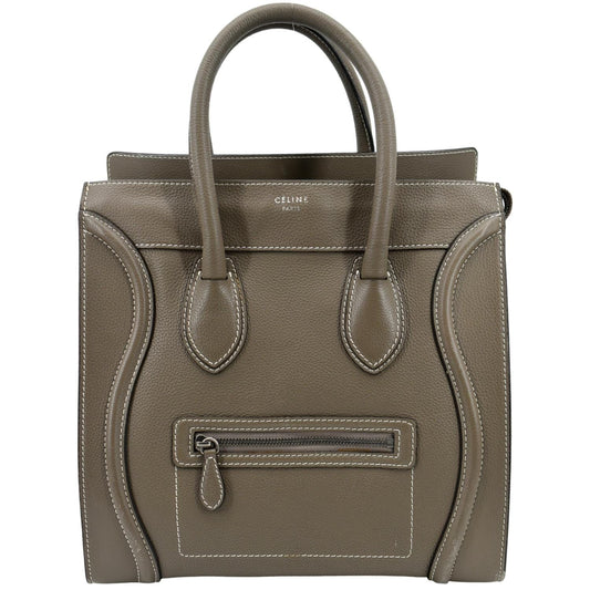 CELINE Souris Mini Luggage Calfskin Leather Tote Bag Dune