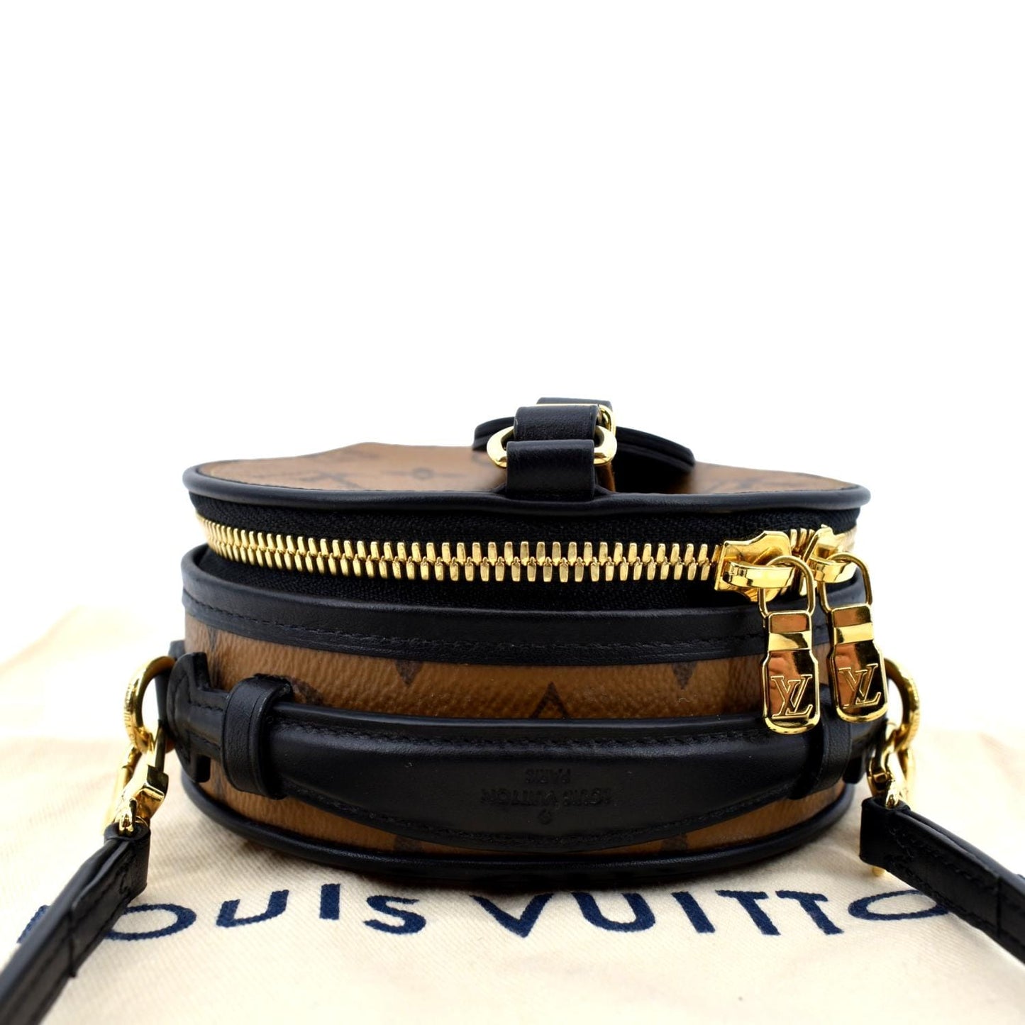 LOUIS VUITTON Boite Chapeau Mini Reverse Monogram Canvas Shoulder Bag Brown