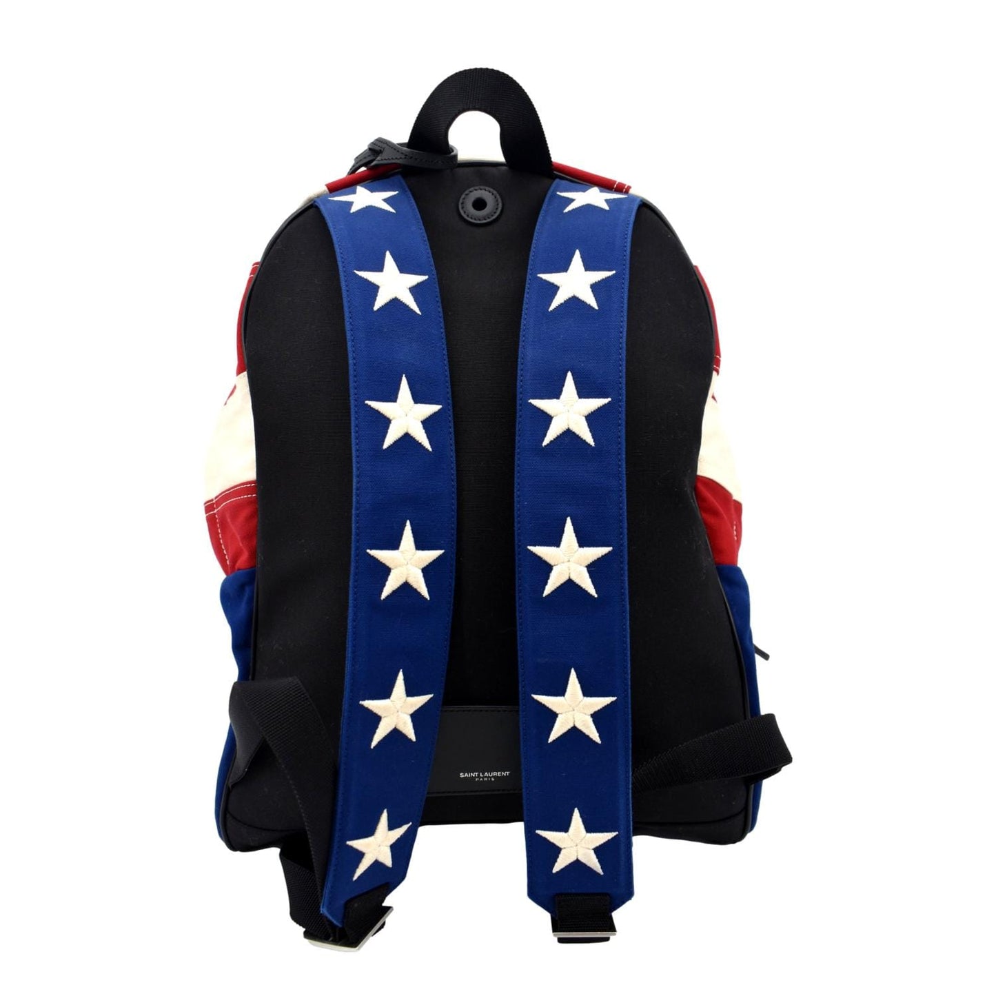 SAINT LAURENT American Flag Canvas Backpack Bag Red