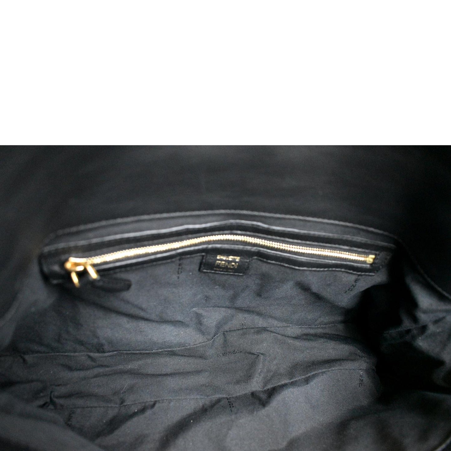 FENDI Baguette Leather Shoulder Bag Black