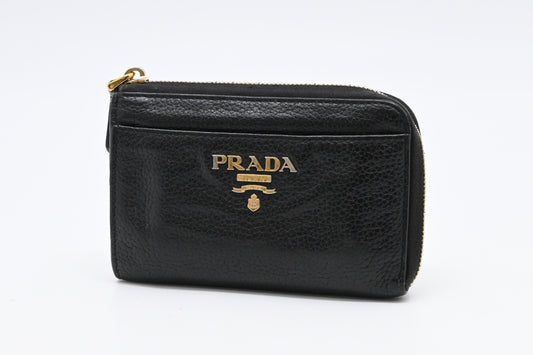 Prada Key Pouch in Black Leather