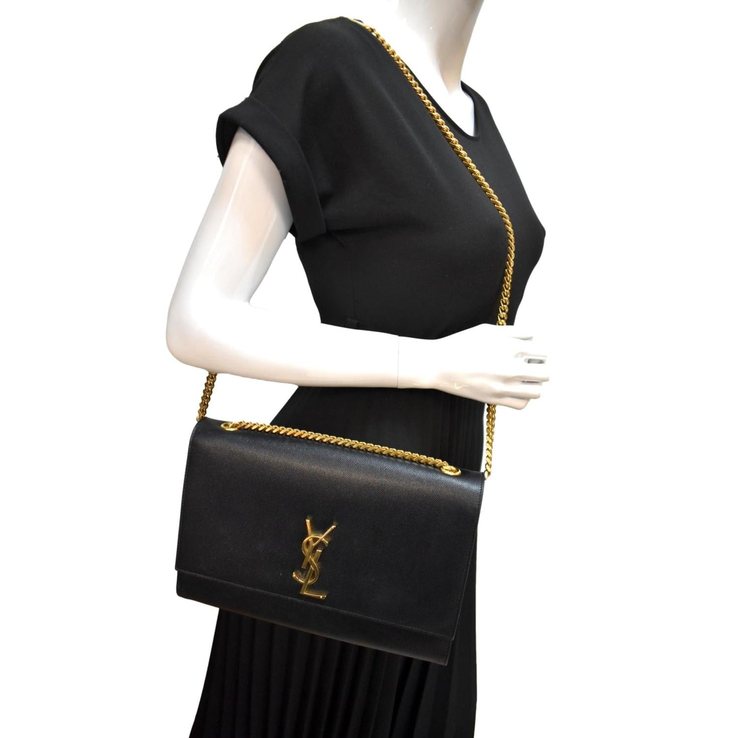 SAINT LAURENT Kate Leather Shoulder Bag Black