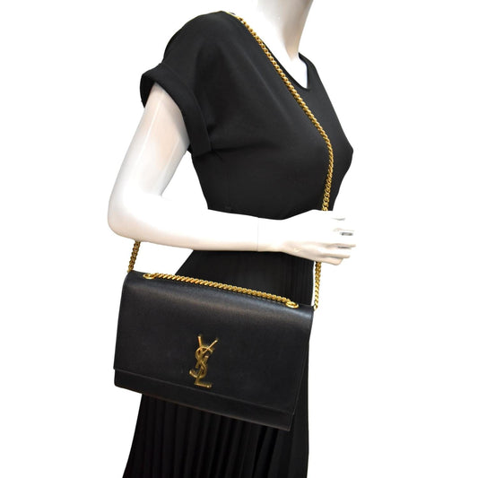 SAINT LAURENT Kate Leather Shoulder Bag Black