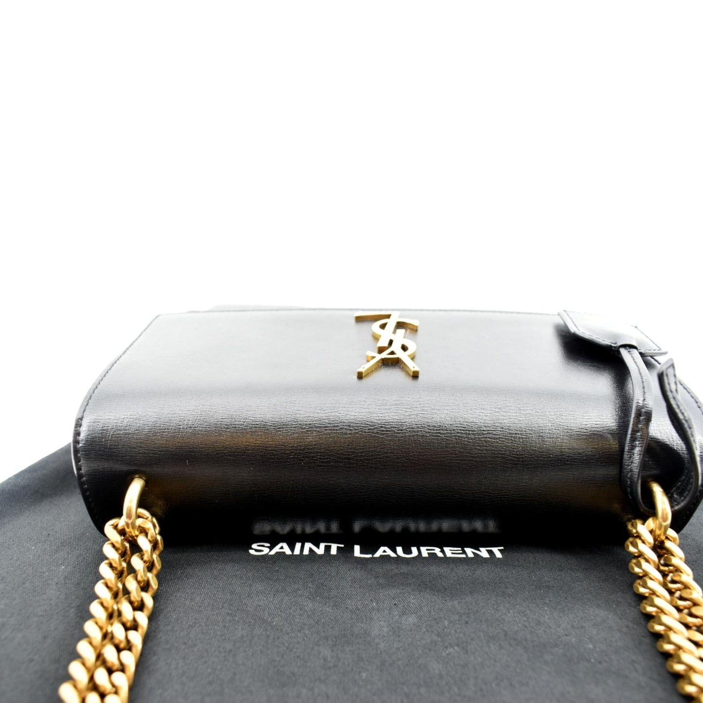 SAINT LAURENT Monogram Sunset Medium Leather Shoulder Bag Black