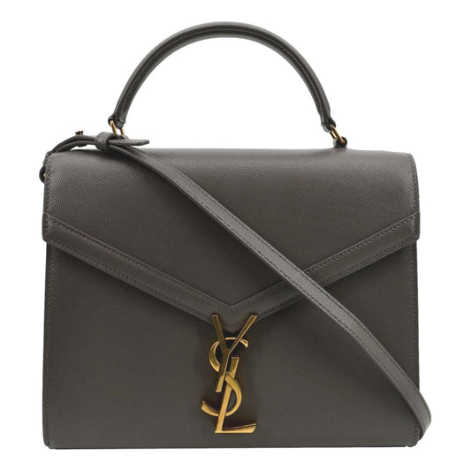 SAINT LAURENT Cassandra Medium Calfskin Leather Shoulder Bag Fog