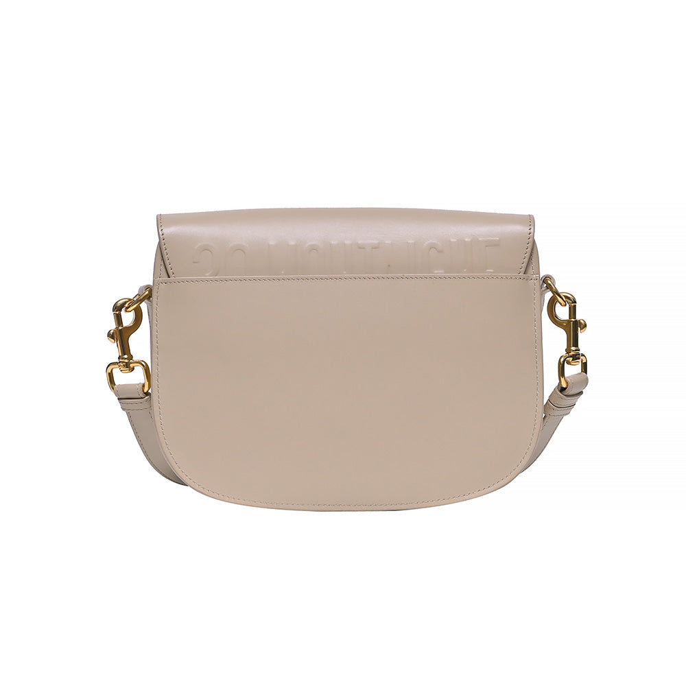 Beige Box Calfskin Leather Medium Dior Bobby Bag (Rented Out)