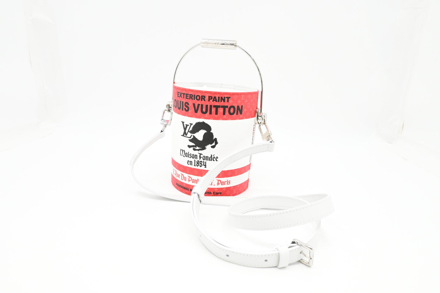 Louis Vuitton Paint Can Crossbody Bag in Red and White Canvas