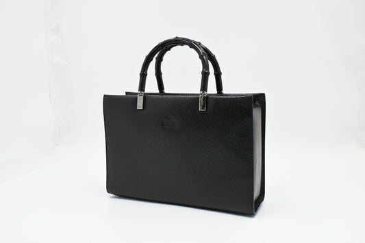 Gucci Bamboo Handbag in Black Leather