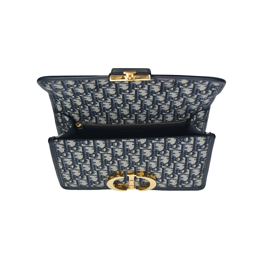 Blue Dior Oblique Jacquard 30 Montaigne Bag - 4 (Rented Out)