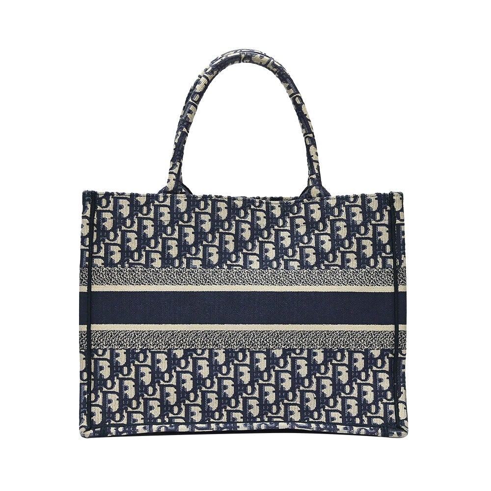Blue Dior Oblique Embroidery Medium Book Tote - 5 (Rented Out)