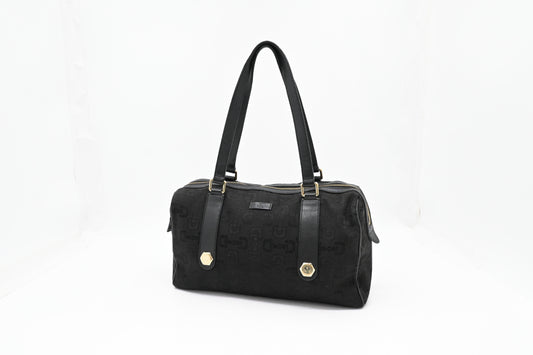 Gucci Shoulder Bag in Black Horsebit Canvas