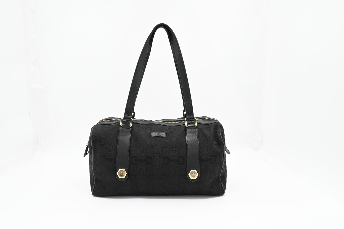 Gucci Shoulder Bag in Black Horsebit Canvas