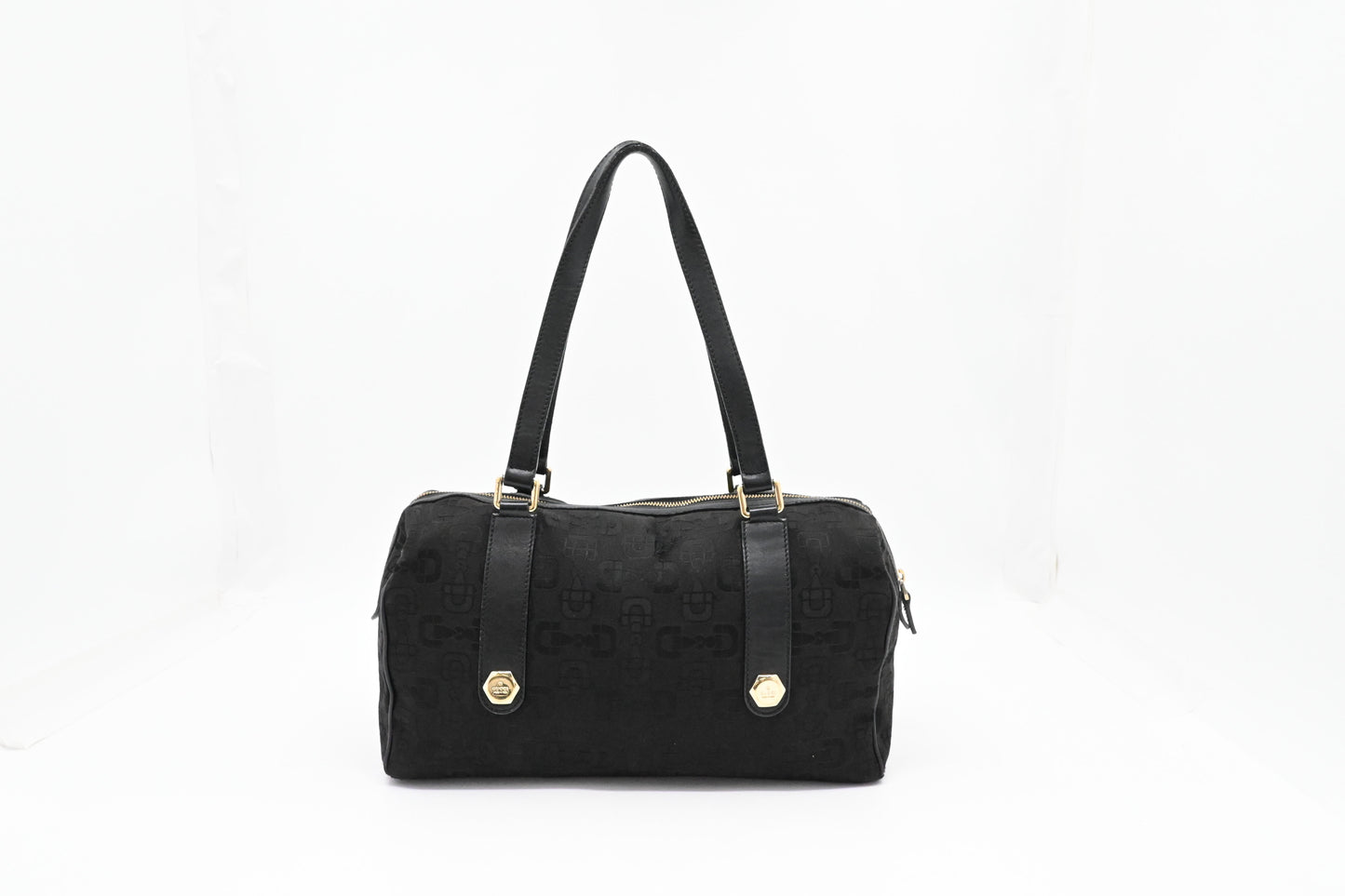 Gucci Shoulder Bag in Black Horsebit Canvas