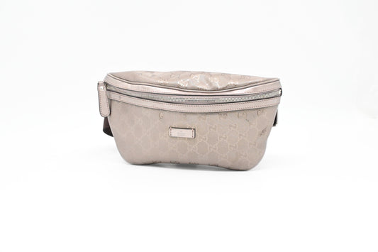 Gucci Bumbag in Silver-Pink Imprime Canvas