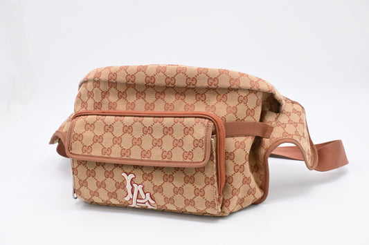 Gucci x MLB LA Waist Bag in Brown GG Canvas
