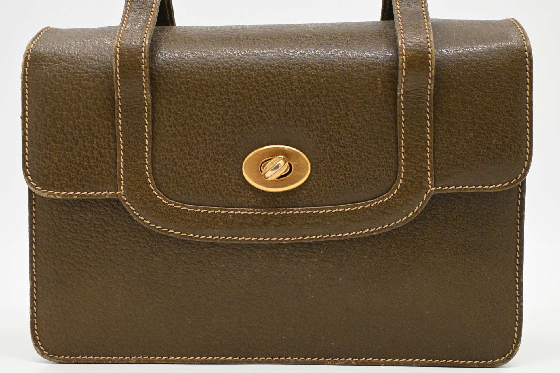 Gucci Bamboo Handbag in Olive Green Leather