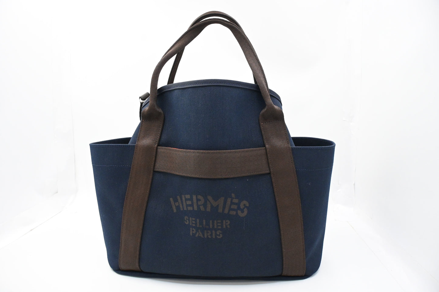 Hermes Sac de Pansage/Grooming Bag in Navy Blue Canvas