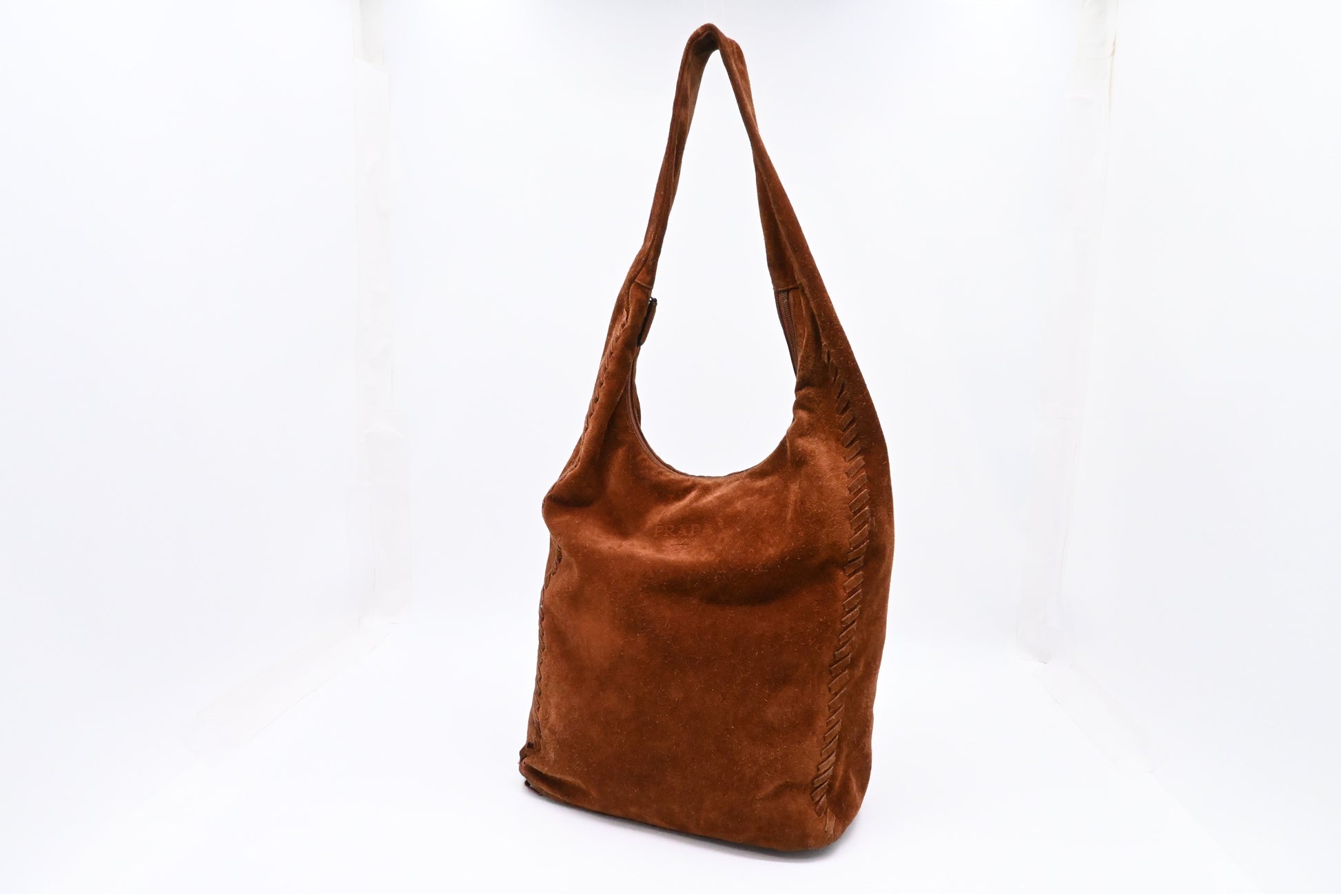 Prada Hobo Bag in Brown Suede