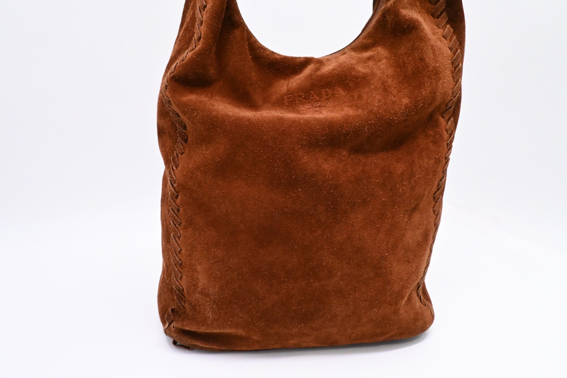 Prada Hobo Bag in Brown Suede