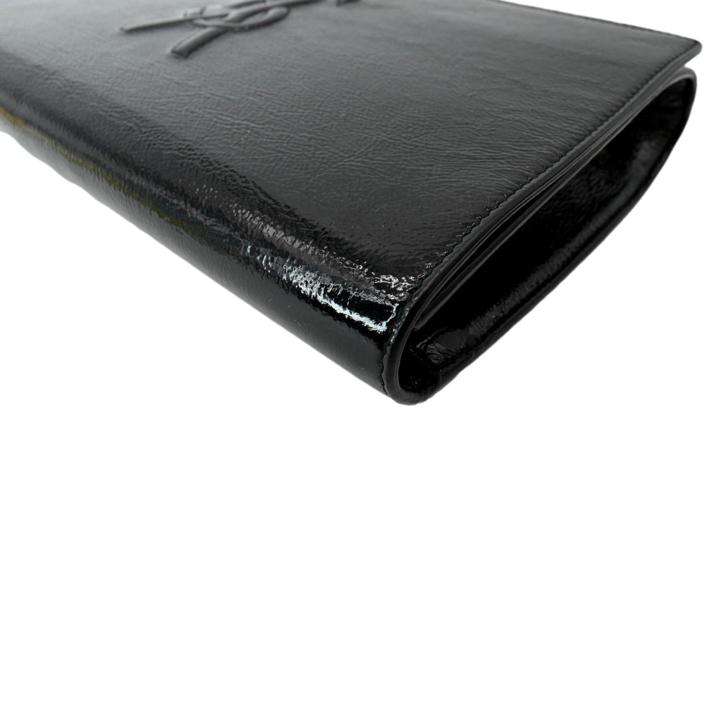 SAINT LAURENT Belle de Jour Leather Clutch Bag Black