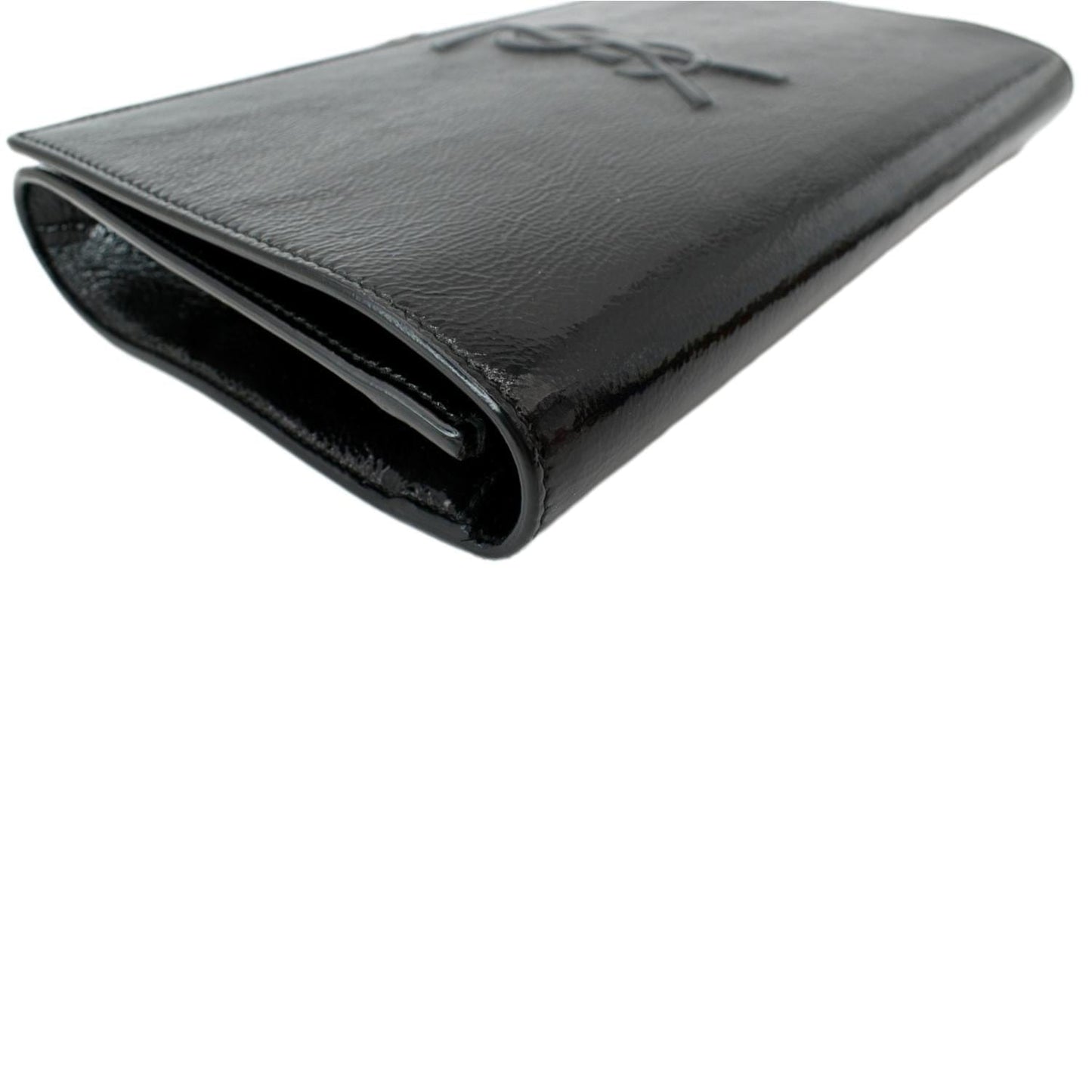 SAINT LAURENT Belle de Jour Leather Clutch Bag Black