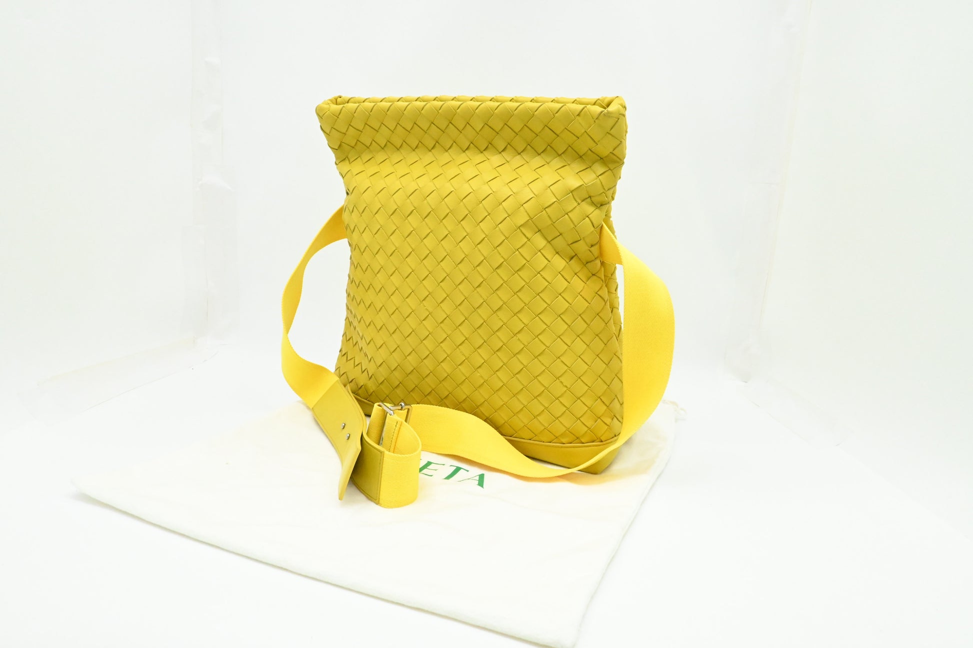 Bottega Veneta Crossbody Bag in Yellow Intrecciato Leather