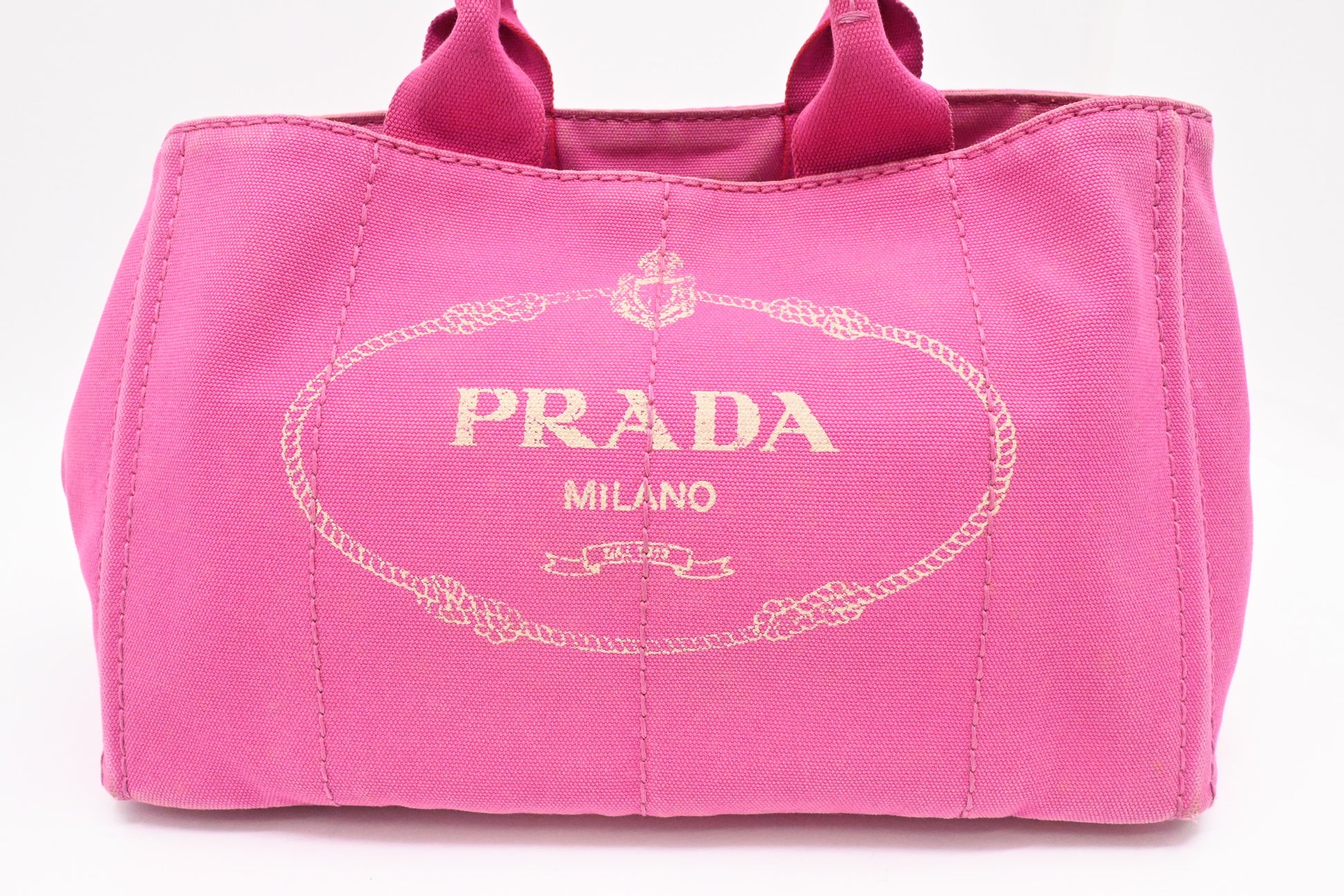 Prada Canapa Tote in Pink Canvas