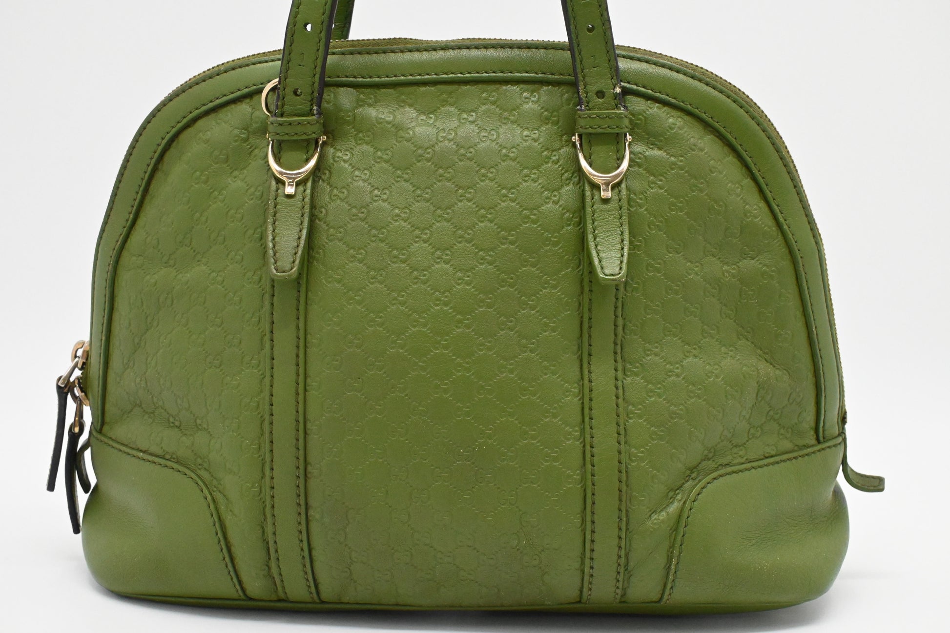 Gucci Dome Shoulder Bag in Green Micro Guccissima Leather
