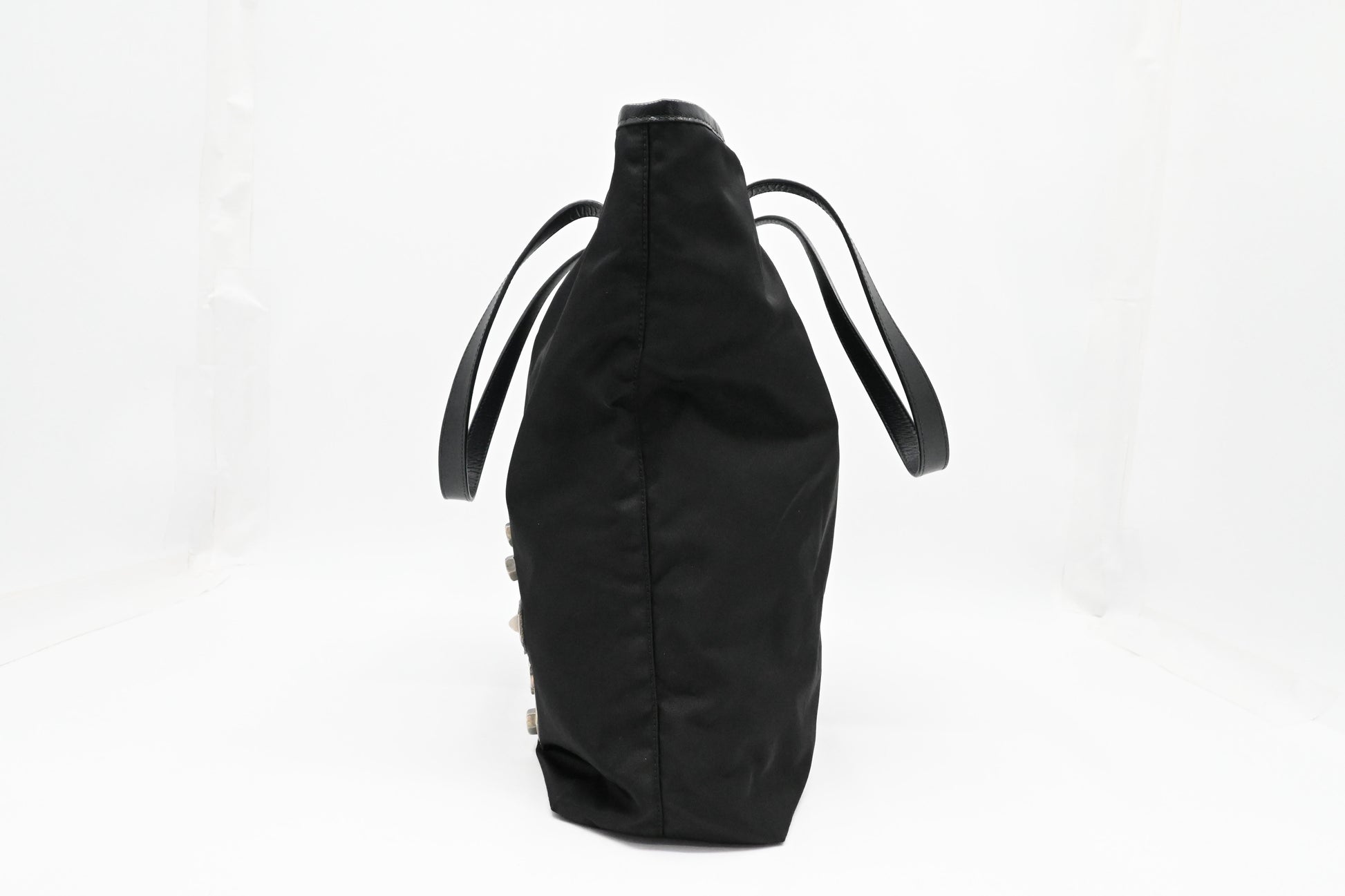 Prada Skull Tote in Black Canvas