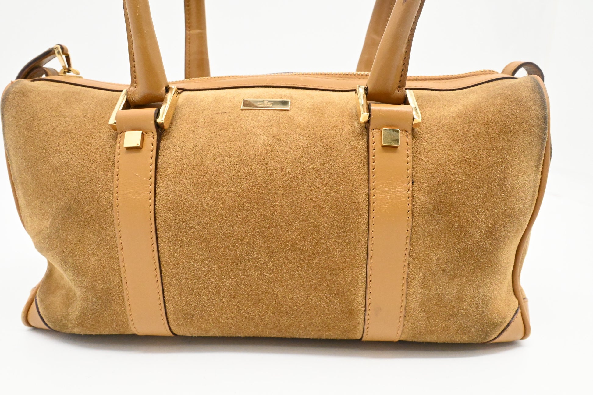 Gucci Small Boston Bag in Brown Suede