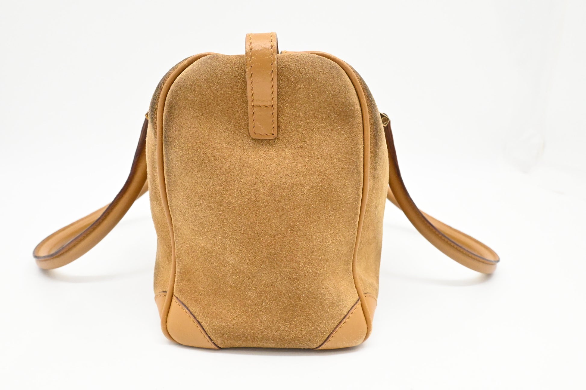 Gucci Small Boston Bag in Brown Suede
