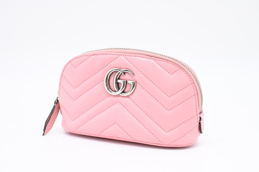 Gucci GG Marmont Pouch in Pink Leather