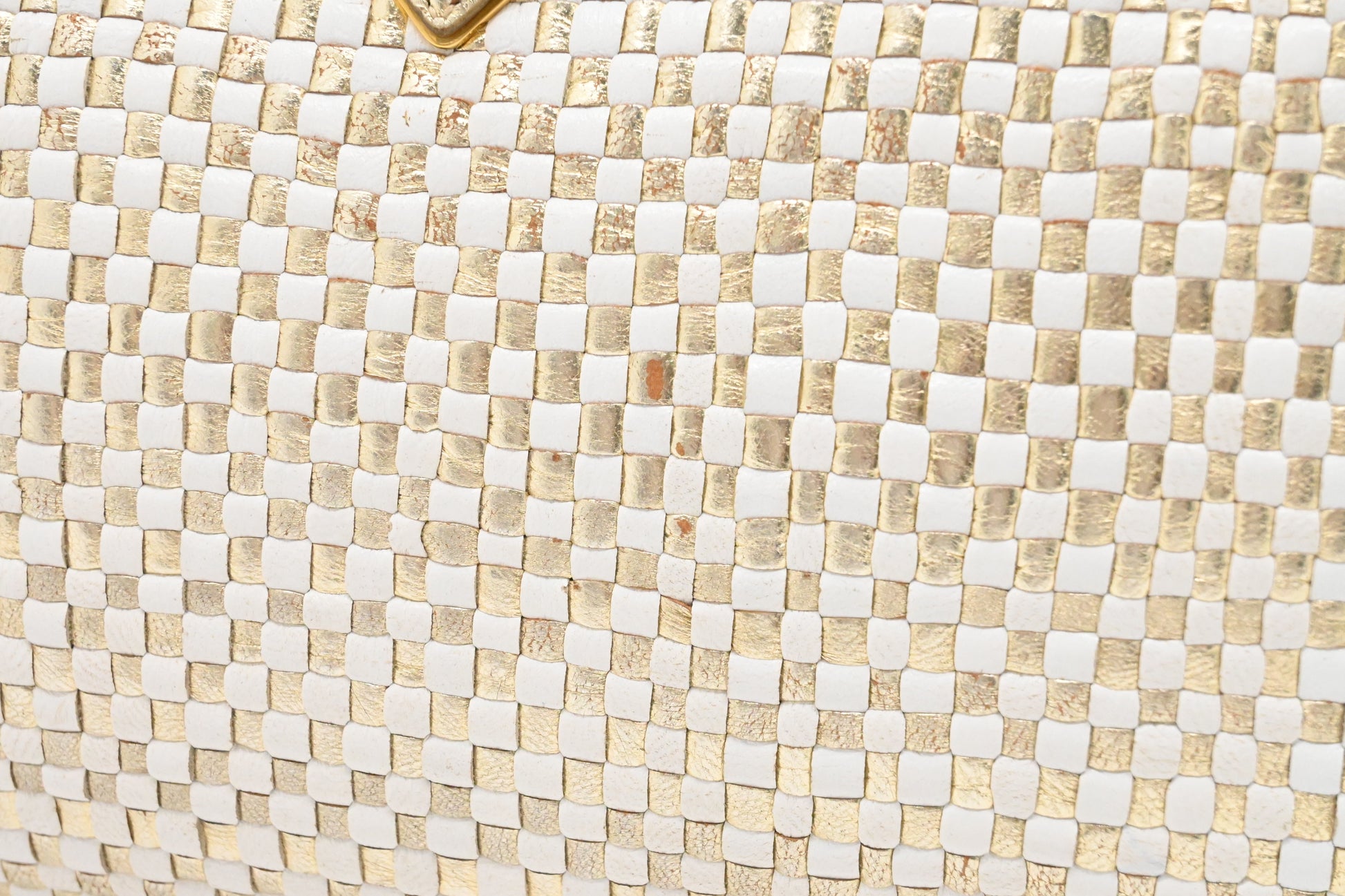 Prada Clutch in White and Gold Leather