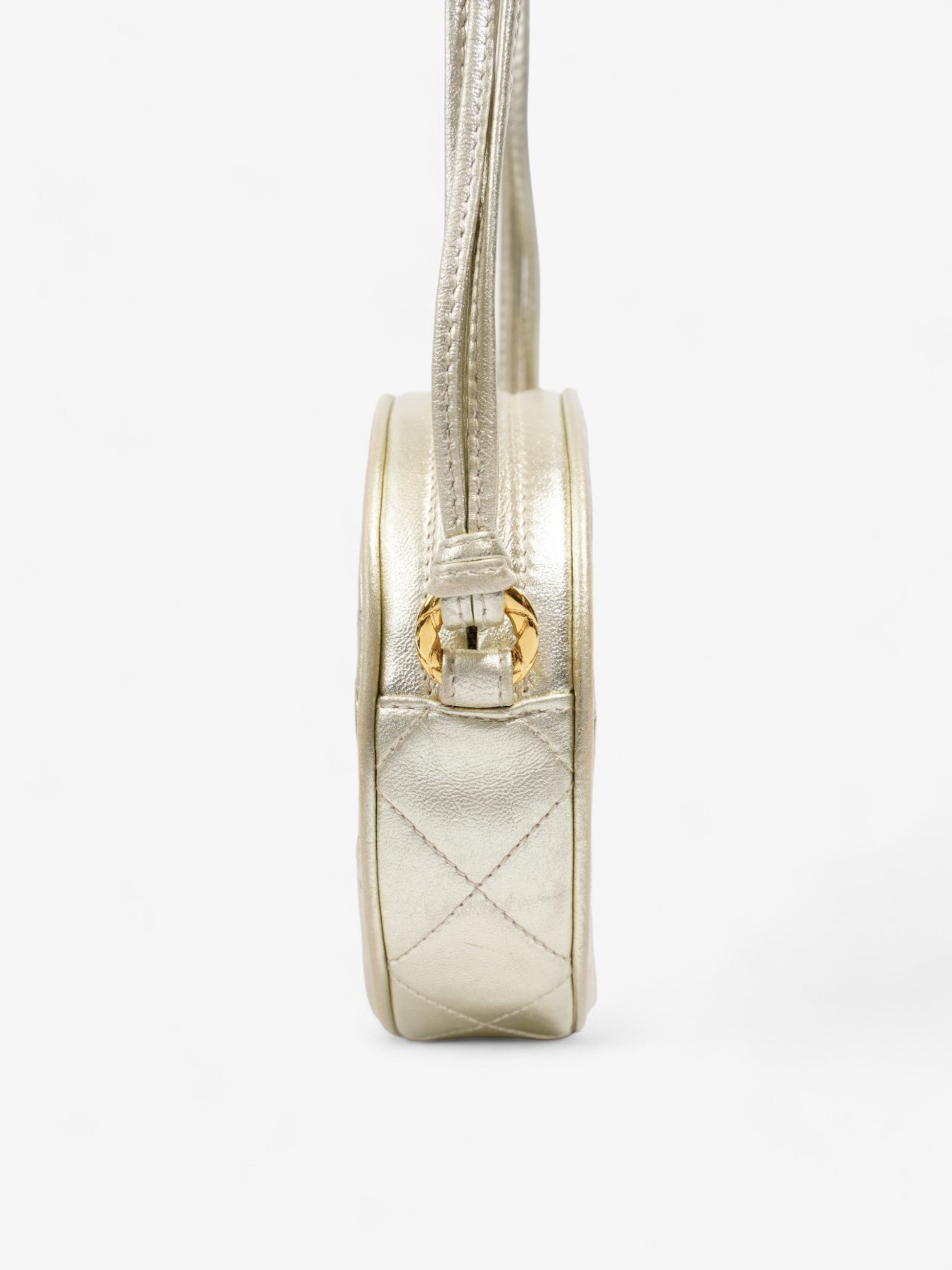 Chanel Round Logo Bag Gold Leather Mini