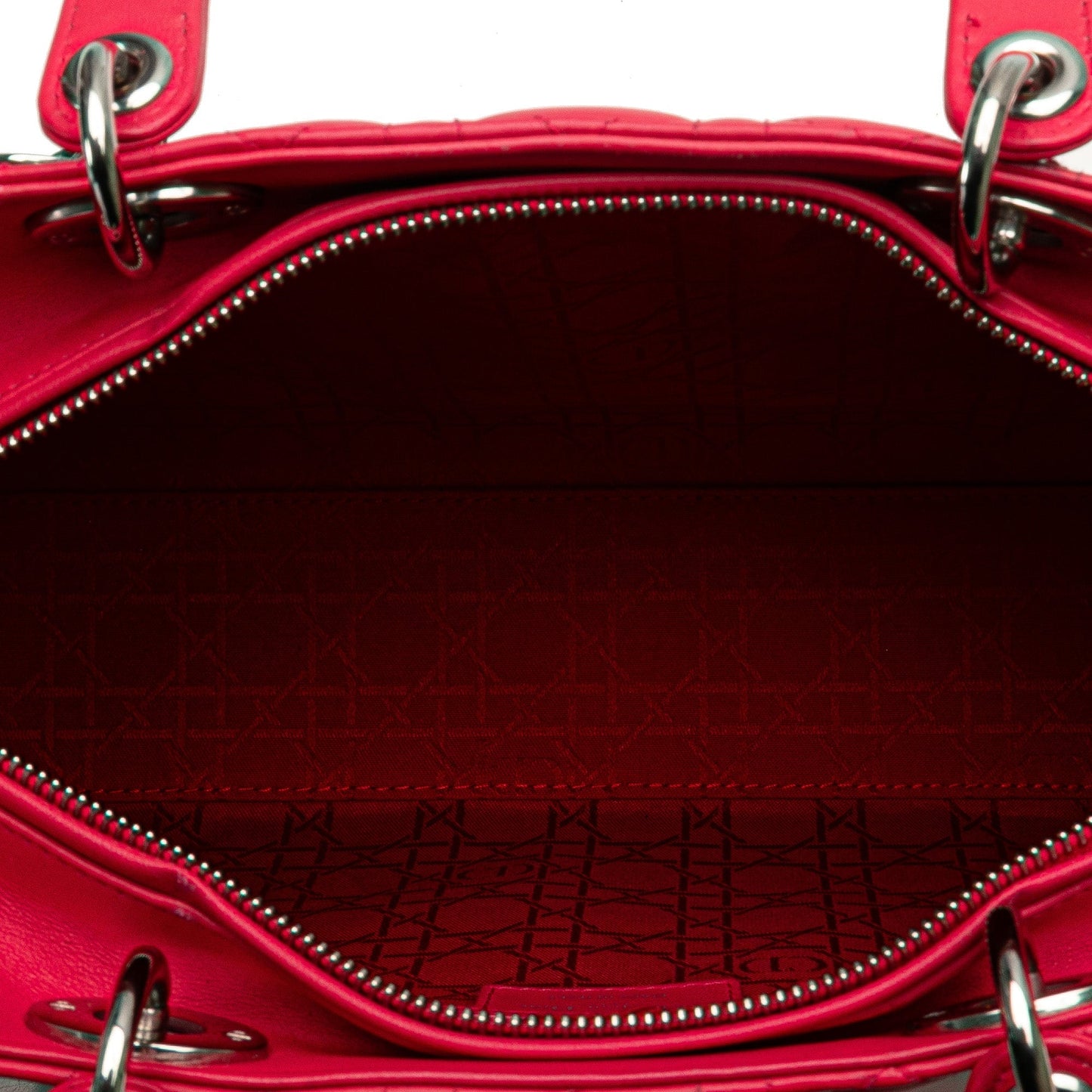 Pink Dior Large Lambskin Cannage Lady Dior Satchel