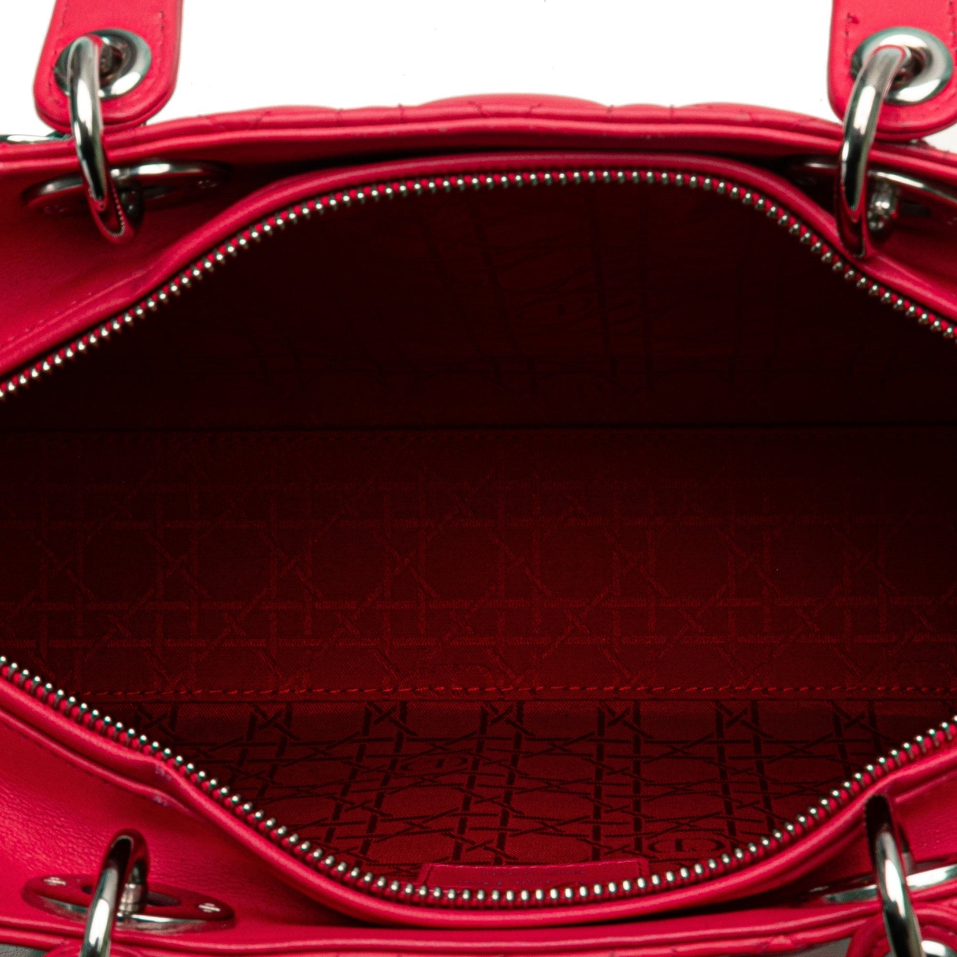 Pink Dior Large Lambskin Cannage Lady Dior Satchel