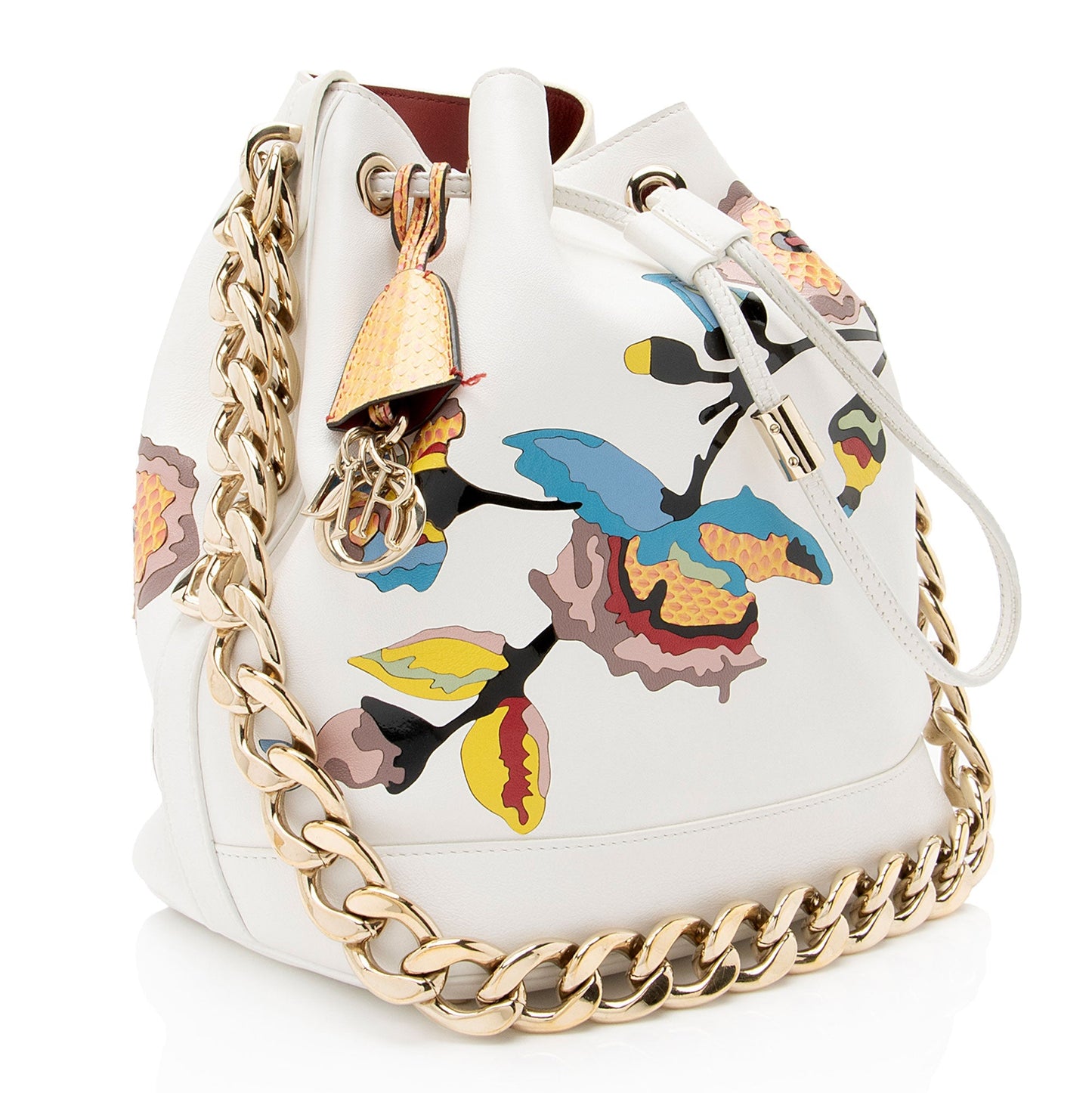 Dior Calfskin Snakeskin Paradise Bubble Bucket Bag