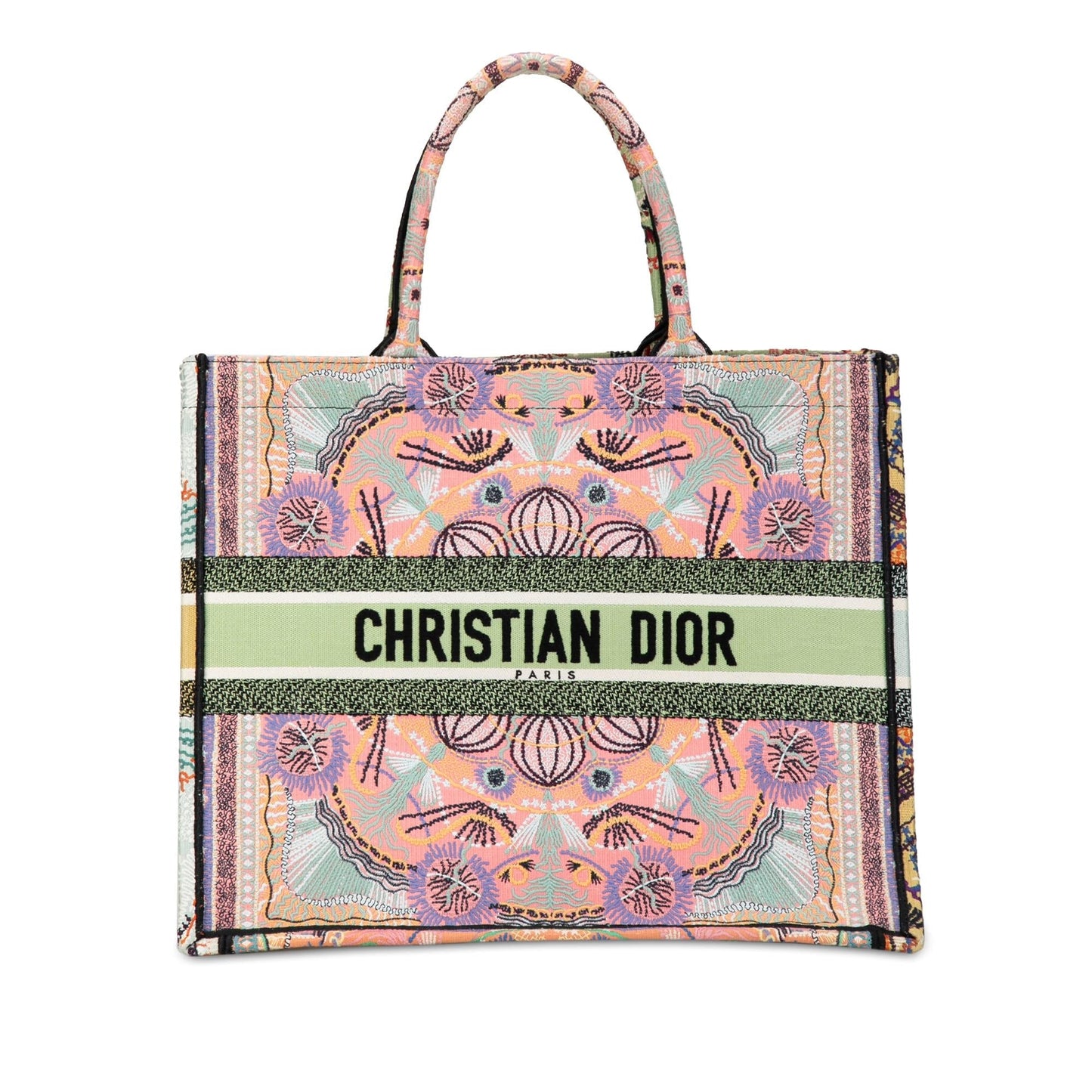 Dior Cruise Large Lights Embroidered Multicolor Canvas Book Tote (SHG-aorY1I)