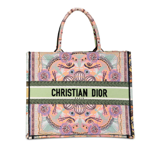 Dior Cruise Large Lights Embroidered Multicolor Canvas Book Tote (SHG-aorY1I)