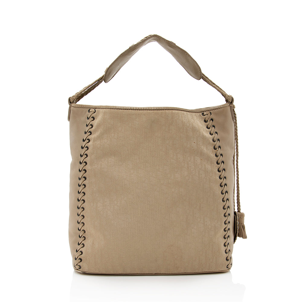 Dior Diorissimo Nylon Leather Ethnic Medium Hobo -   (SHF-19443)