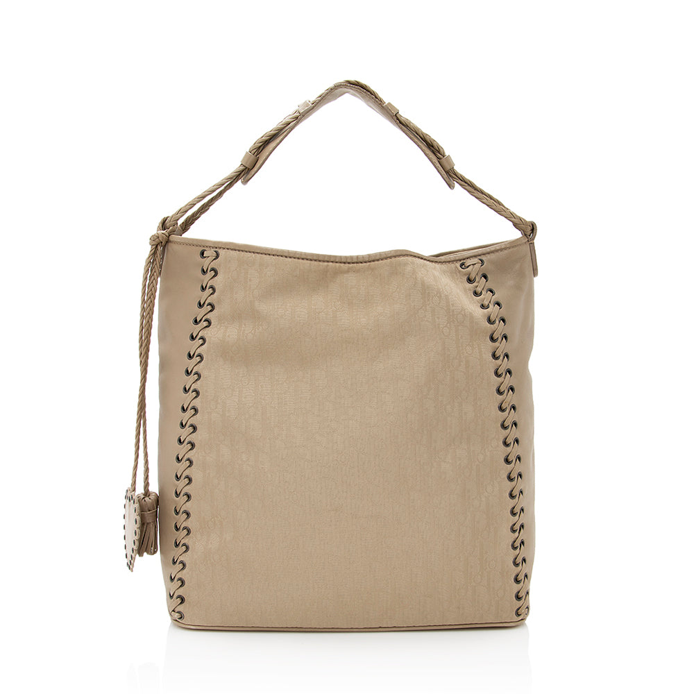 Dior Diorissimo Nylon Leather Ethnic Medium Hobo -   (SHF-19443)