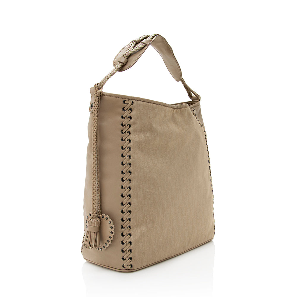 Dior Diorissimo Nylon Leather Ethnic Medium Hobo -   (SHF-19443)