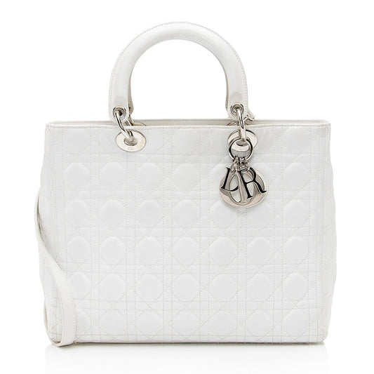 Dior Lambskin Lady Dior Large Tote -   (SHF-23256)